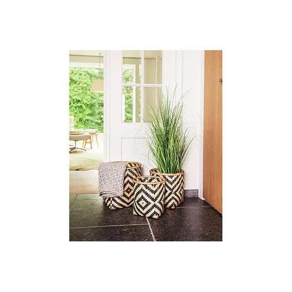 Mand Greece Zwart Naturel - Set Van 3 Stuks 4 Mand Greece Zwart Naturel - Set Van 3 Stuks - Afbeelding 2