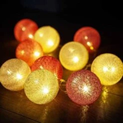 Lichtslinger Cotton Balls 8 Cm - Wit/roos -Bsi Verkoop 1615192388 3 600