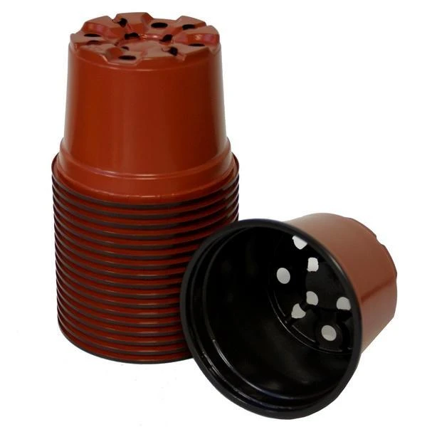 Bruine Ronde Kweekpotten - 9 Cm - Set Van 18 Stuks 3 Bruine Ronde Kweekpotten - 9 Cm - Set Van 18 Stuks