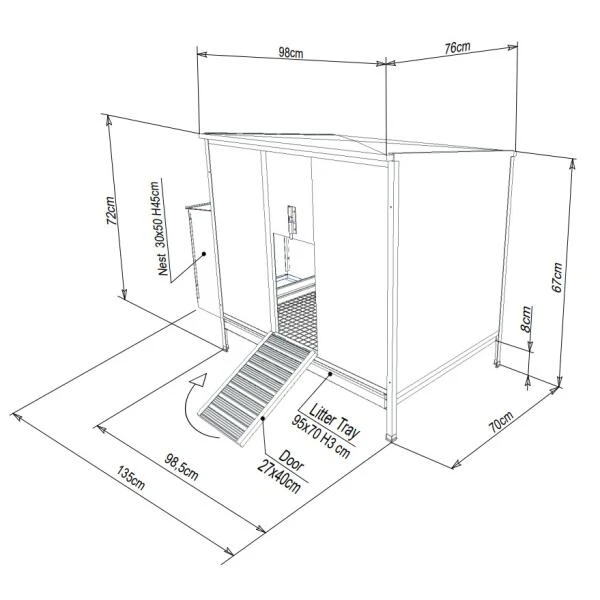 Gegalvaniseerd Kippenhok Fontana 4 Gegalvaniseerd Kippenhok Fontana - Afbeelding 2