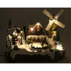 Verlicht Kerstdorp Met Molen - 37 × 25 × 30,5 Cm -Bsi Verkoop kerstdorp met molen 1665138400 2 600