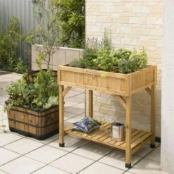 Vegtrug Kruidentafel 58 × 78 × 80 Cm - Naturel -Bsi Verkoop plantentafel kruidentafel 1540759393 1 600