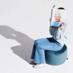 Poef Fatboy® Point Recycled Velvet Indoor - Ø50 X 35 Cm Petrolblauw -Bsi Verkoop poef fatboy point velvet petrolblauw 1614882401 3 600