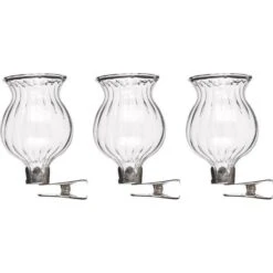 MICA Glazen Vaasjes Met Bevestigingsclip - Set Van 3 Stuks